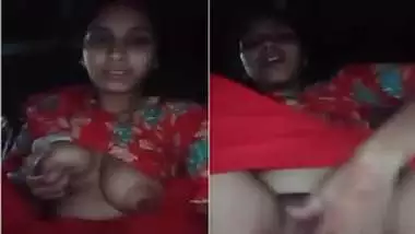 Horny girl boob press and naked fingering
