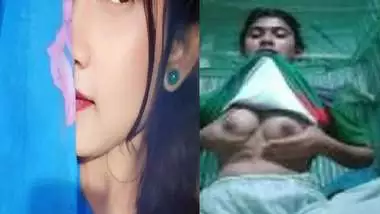 Young Bengali girl boobs pressing and fingering pussy