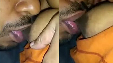 Excited Desi fellow carefully worships XXX nipples of his girlfriend
