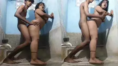 Young lovers fucking in the bathroom Indian sex mms