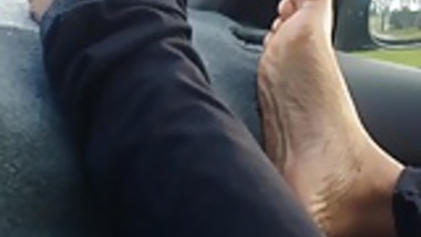 Caught Indian not sisters sexy feet while in car